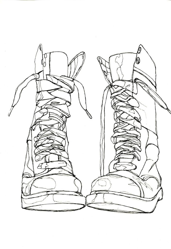 Boot shoe sketch - Stock Illustration [73065140] - PIXTA